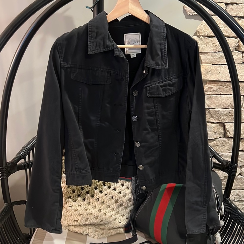 MERONA Black Jacket 100% cotton fabric